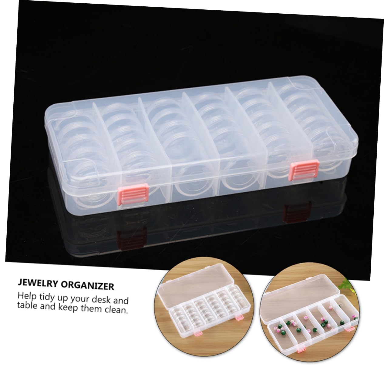 SHERCHPRY 3 szt. pudełko pudełko na biżuterię organizer na biżuterię mały przezroczysty pojemnik przezroczysty organizer do przechowywania etui organizer na przybory do paznokci pojemniki na kosmetyki