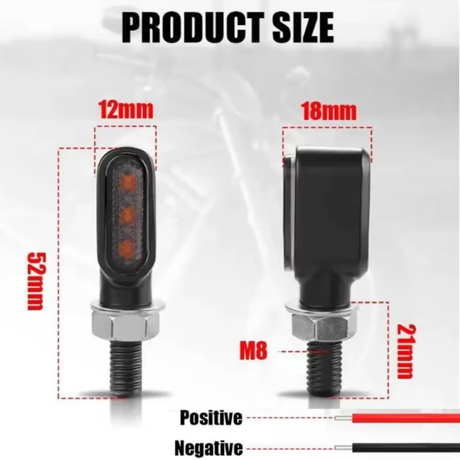 Intermitentes Luz Intermitente Para Motocicleta E24 12 V 8 Mm Universal Para Intermitentes Laterales De Motocicleta