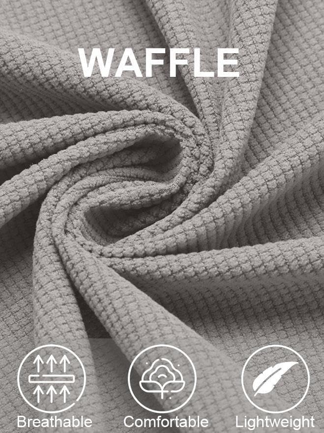 COOFANDY Men's Button Down Waffle Shirt Jacket Casual Long Sleeve Shacket Lightweight Overshirts with Flap Pockets - Image 4