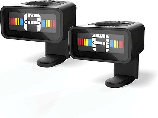 D'Addario Guitar Tuner - Micro Headstock Tuner - Tuner for Acoustic Guitar, Electric Guitar, Bass Guitar, Mandolin, Banjo, Ukulele - Compact & Discrete - Clip On - 2 Pack