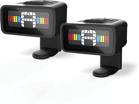 D'Addario Guitar Tuner - Micro Headstock Tuner - Tuner for Acoustic Guitar, Electric Guitar, Bass Guitar, Mandolin, Banjo, Ukulele - Compact & Discrete - Clip On - 2 Pack