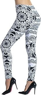 NdoobiyPrinted Leggings Basic Workout Yoga Pants Buttery Smooth Womens Leggings