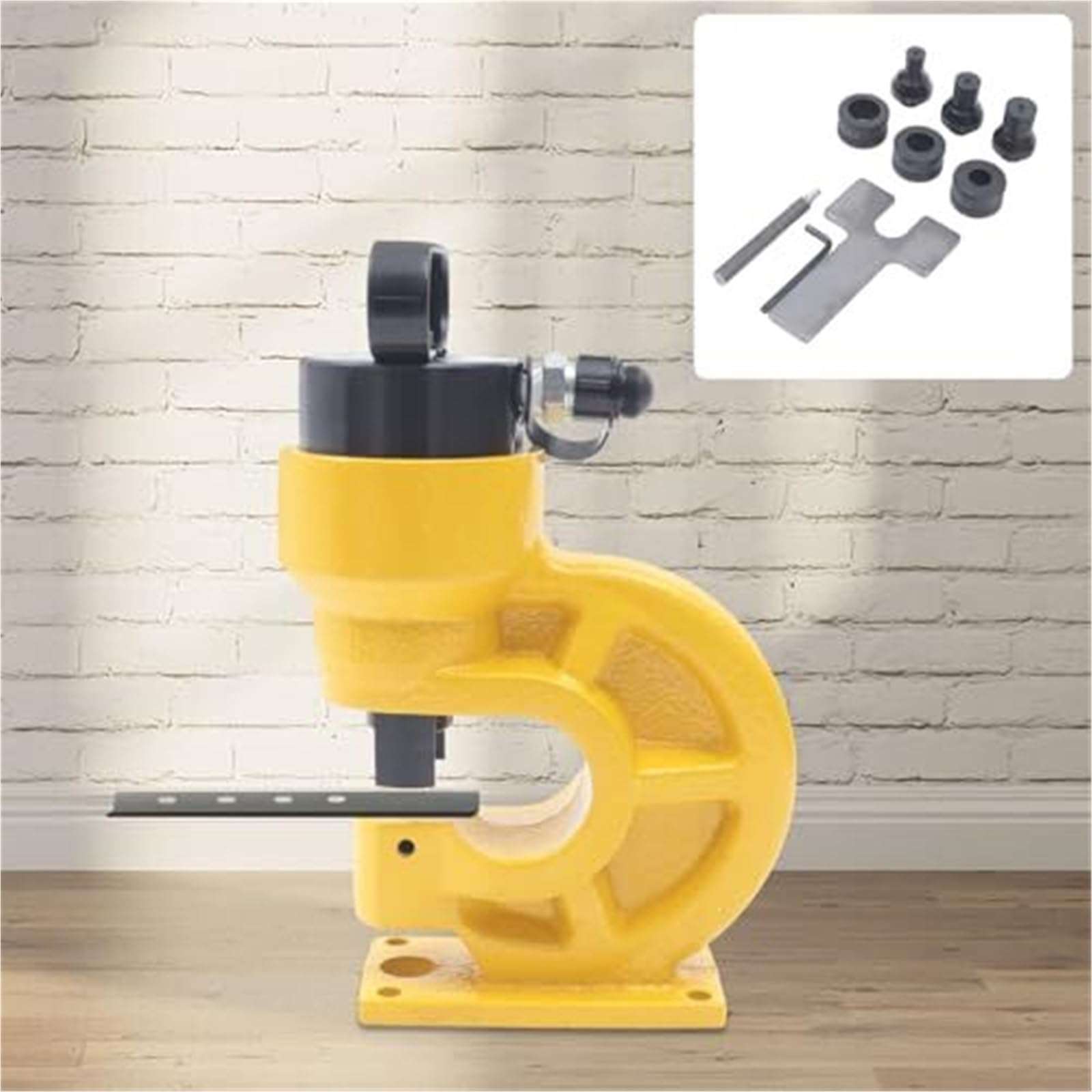 Punzonatrice idraulica da 31 tonnellate con set di matrici e piastra di imbottitura, punzonatrice manuale in acciaio for lamiere, industria energetica,