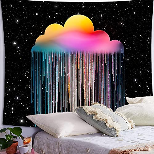 Yanr Clouds Rainbow Tapestry Wall Hanging Boho Decor Retro 70S Galaxy Space Tapestry Kawaii Room Decor Aesthetic Wall Tapestry For Teen Girls Bedroom Dorm, 100Cm X 150Cm(39 X 59Inches) #TOP2