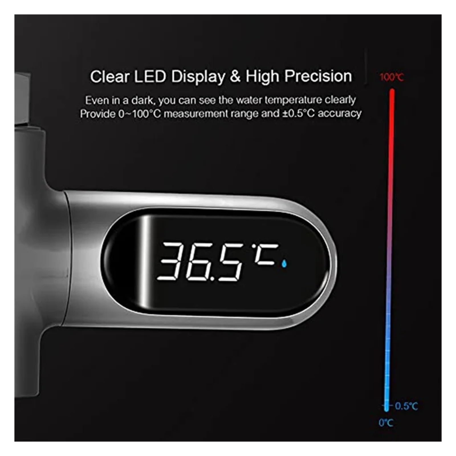 Termómetro LED para Ducha. 1 Juego de termómetro for Ducha, termómetro for Agua de baño, termómetro Digital LED for Ducha. Pantalla Digital de Temperatura para Ducha