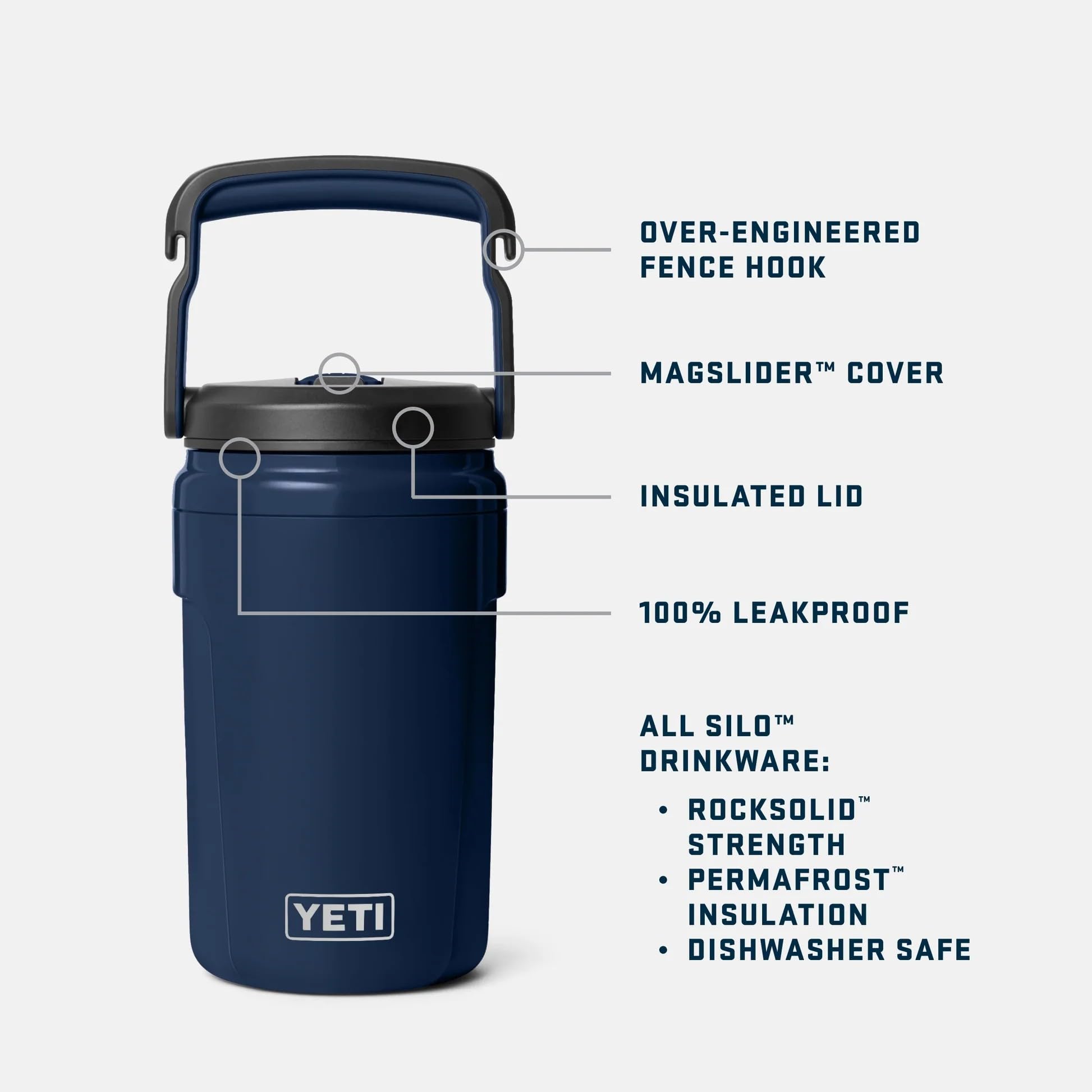 YETI Silo - Jarra con tapa de paja MagSlider, negro, 1,18 l