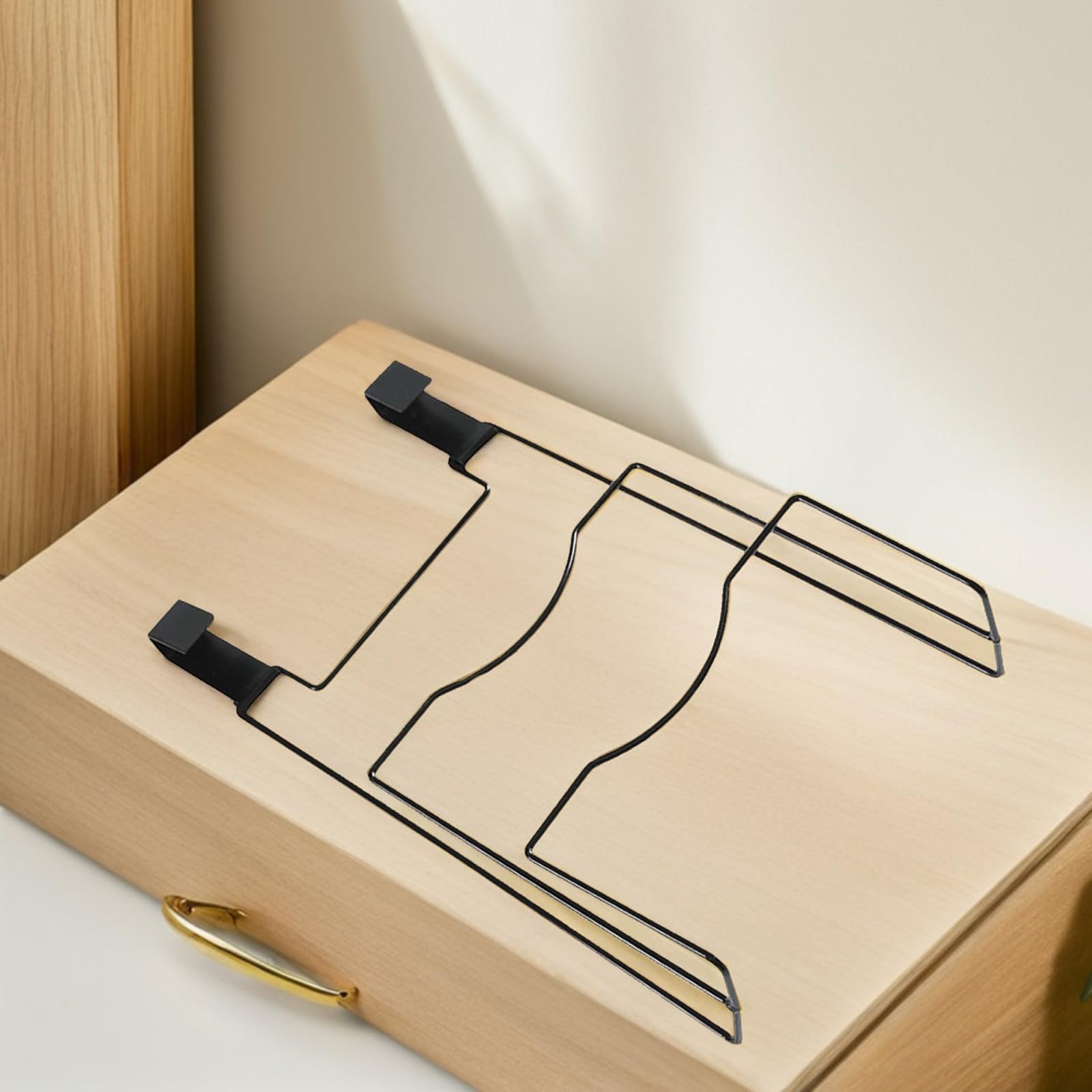 Hemobllo 2 Stück pack Topfdeckelhalter Türhänger aus Schwarzem Metall Küchen Organizer mit Tropffreiem Design und Schneidebrett Halter für Küchenschränke