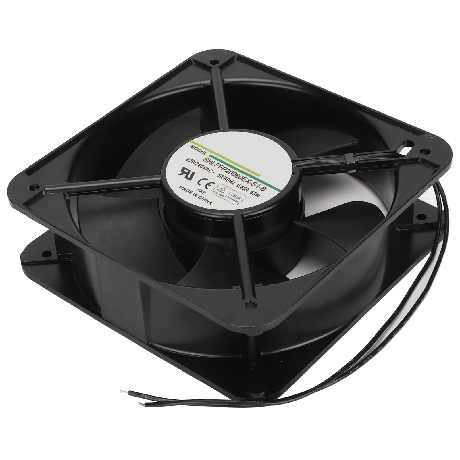 Acouto 200mm Wentylator Chłodzący 200x80mm 532CFM 65W 220V Wentylator Wyciągowy z Podwójnymi łożyskami Kulkowymi z obudową ze Stopu Aluminium do Wentylacji Obudów, Maszyn, zasilaczy.