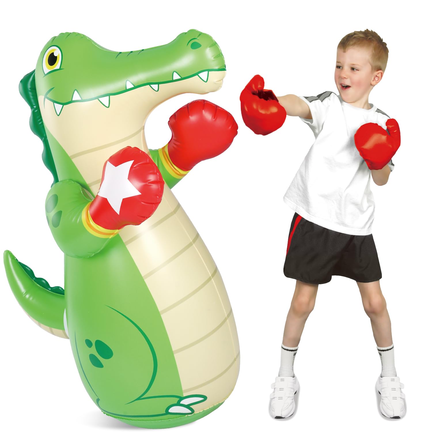 Photo 1 of 47" Kids Punching Bag, Inflatable Bopper Boxing Bag, Bounce Back Bag Chritsmas Gift for Kids, Boys and Girls