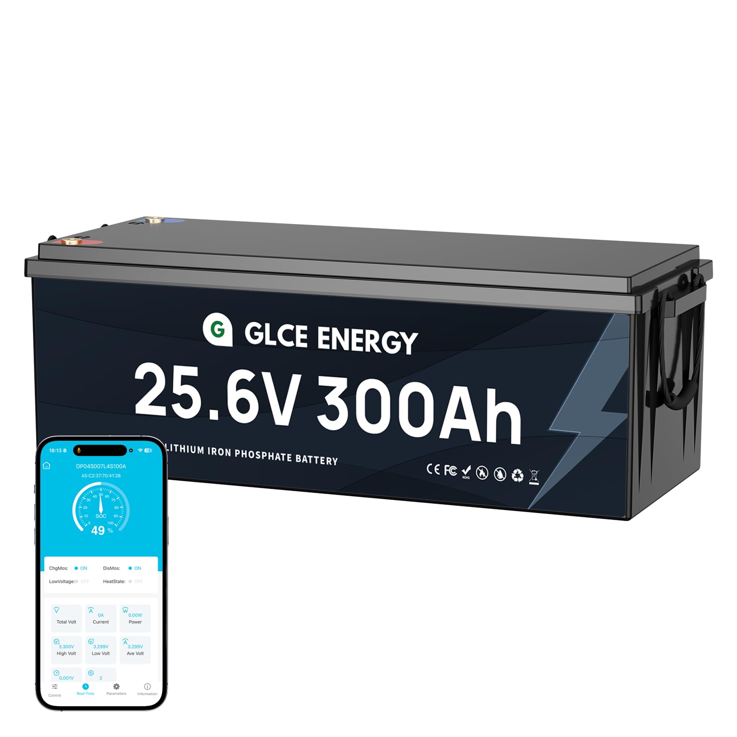 Batería LiFePO4 de 24 V, 300 Ah, batería de litio de 7680 Wh con celdas de grado A y Bluetooth BMS de 200 A, compatible con conexión serie/paralelo, ideal para sistemas solares
