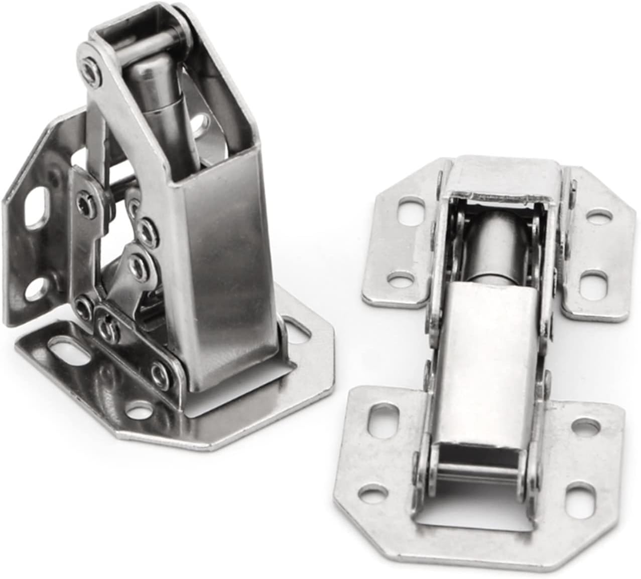 Hinges 2Pcs Easy Mount 90 Degree Concealed Kitchen Cabinet Cupboard Sprung Door Hinges (Color : Silver)