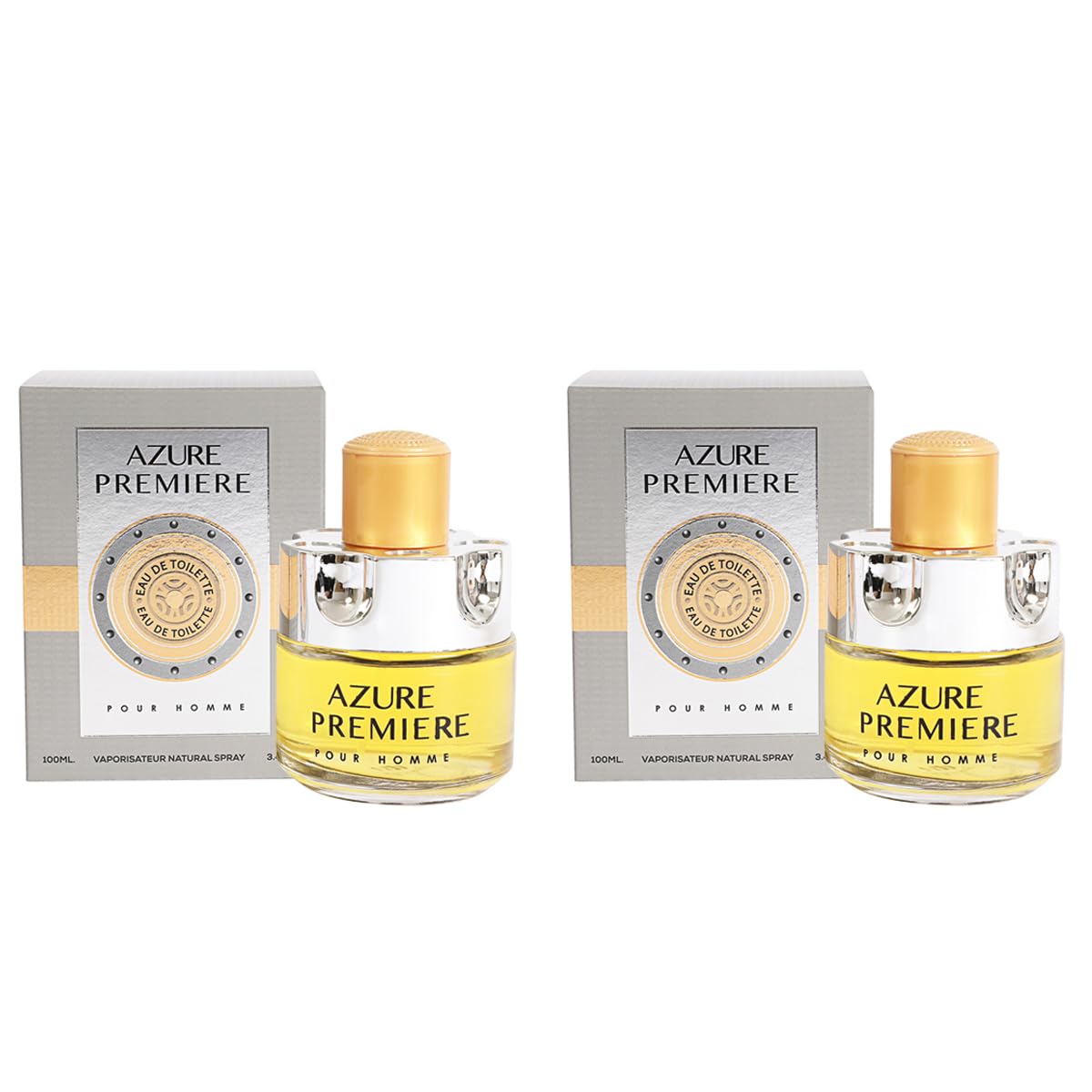Azure Premiere Men’s Perfume Eau de Toilette – Fresh Citrus Aromatic Woody Cologne for Men 100ml / 3.4 fl oz (2, 100 ml)