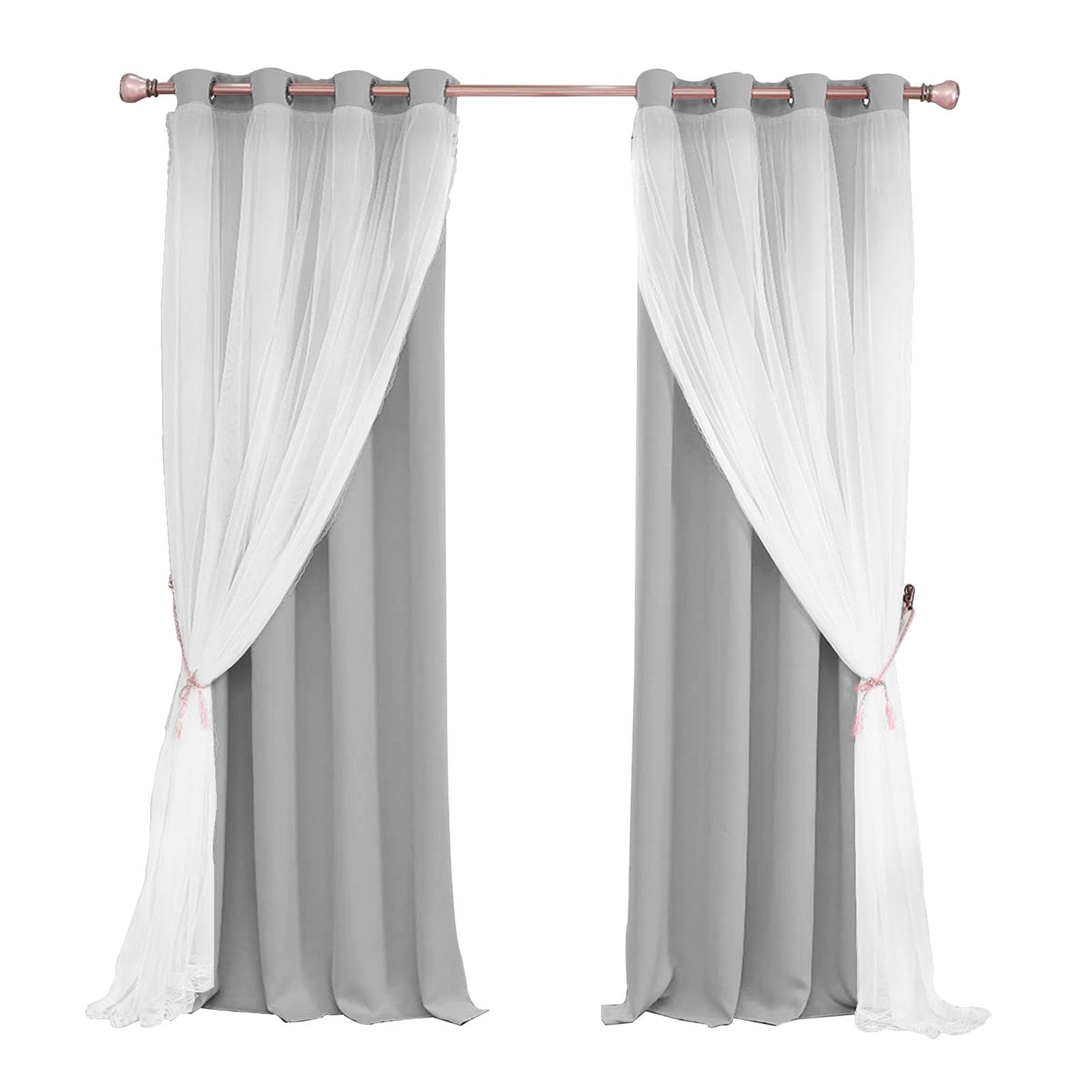 Loussiesd Tende oscuranti argentate glitterate (30%-50%) (senza brillanti) Tenda per feste con strass, grigio scuro, per camera da letto, camera da letto, trattamenti per finestre, W52 x L90
