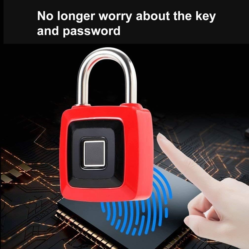 Candado sin llave con huella dactilar, Huella Digital Pa Keyless USB Recargable Agua Multicolor(Black)