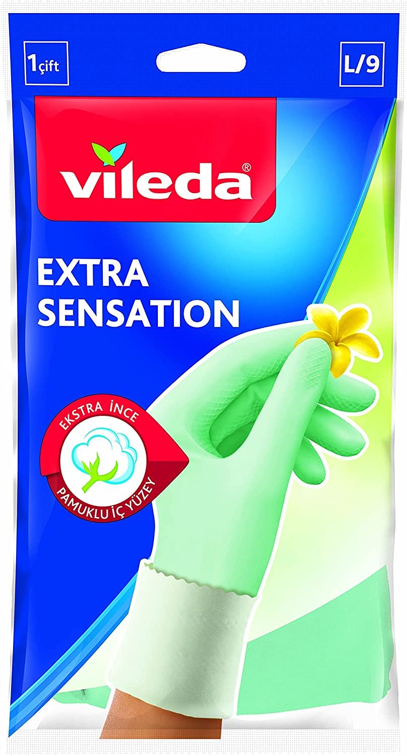 Vileda Extra Sensation Eldiven,%100 Doğal Lateks, M