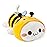 Onsoyours Cute Kitten Bee Plush Toy Stuffed Animal Kitty Soft Anime Cat Plush Pillow for Kids (Yellow Cat Bee, 12)