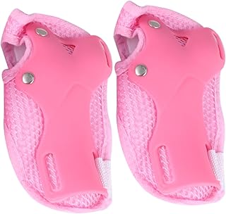 Kisangel 6 Peças 1 Conjunto De Joelheiras Infantis Joelheiras Para Esportes Rosa Proteção De Cotovelo Infantil Conjunto De Protetores De Patinação Patinação Rótula Equipamento De Proteção