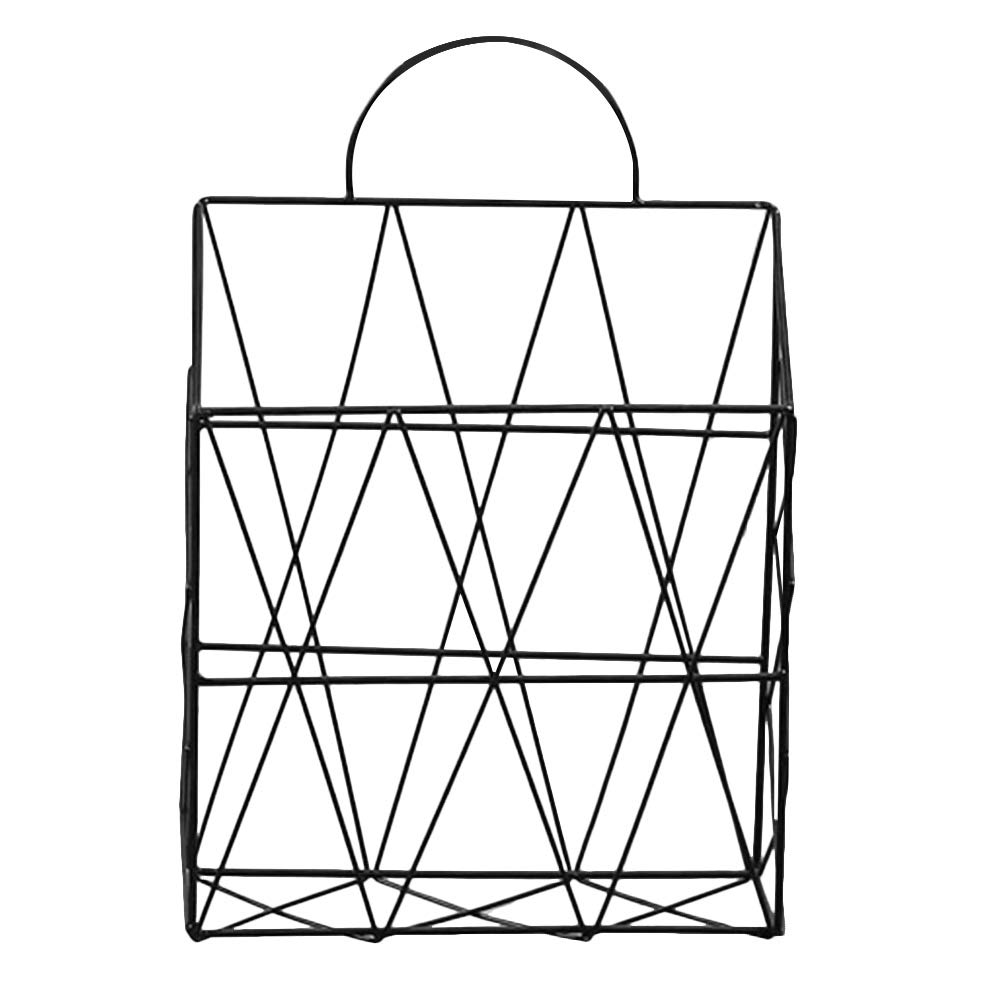 Wall Mounted Hanging File Organizer Rack Fashion Books Basket (Random Color)-picture-19