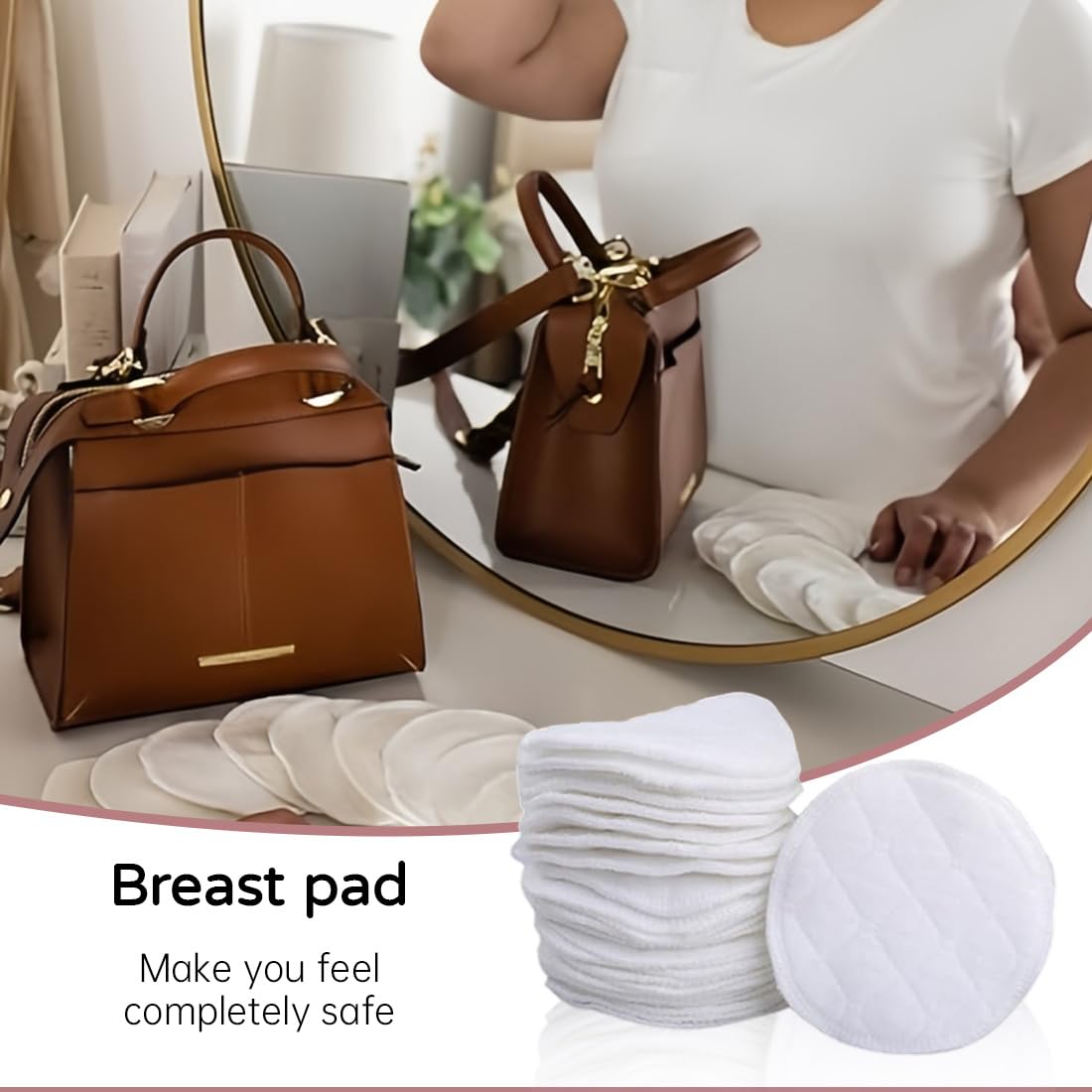 14PCS Almohadillas de enfermería Lavables, Reutilizable Bambú orgánico Protectores mamarios con Bolsa de lavanderia y Bolsa de Almacenamiento - Absorbente, hipoalergénico para Amamantamiento