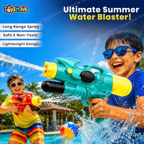Image of Toyshine Water Gun Toy with 260ml Tank Capacity | 7-8 Meter Range Water Blaster for Holi Pool & Backyard Play | Summer Outdoor Fun Gun for Boys & Girls 3+