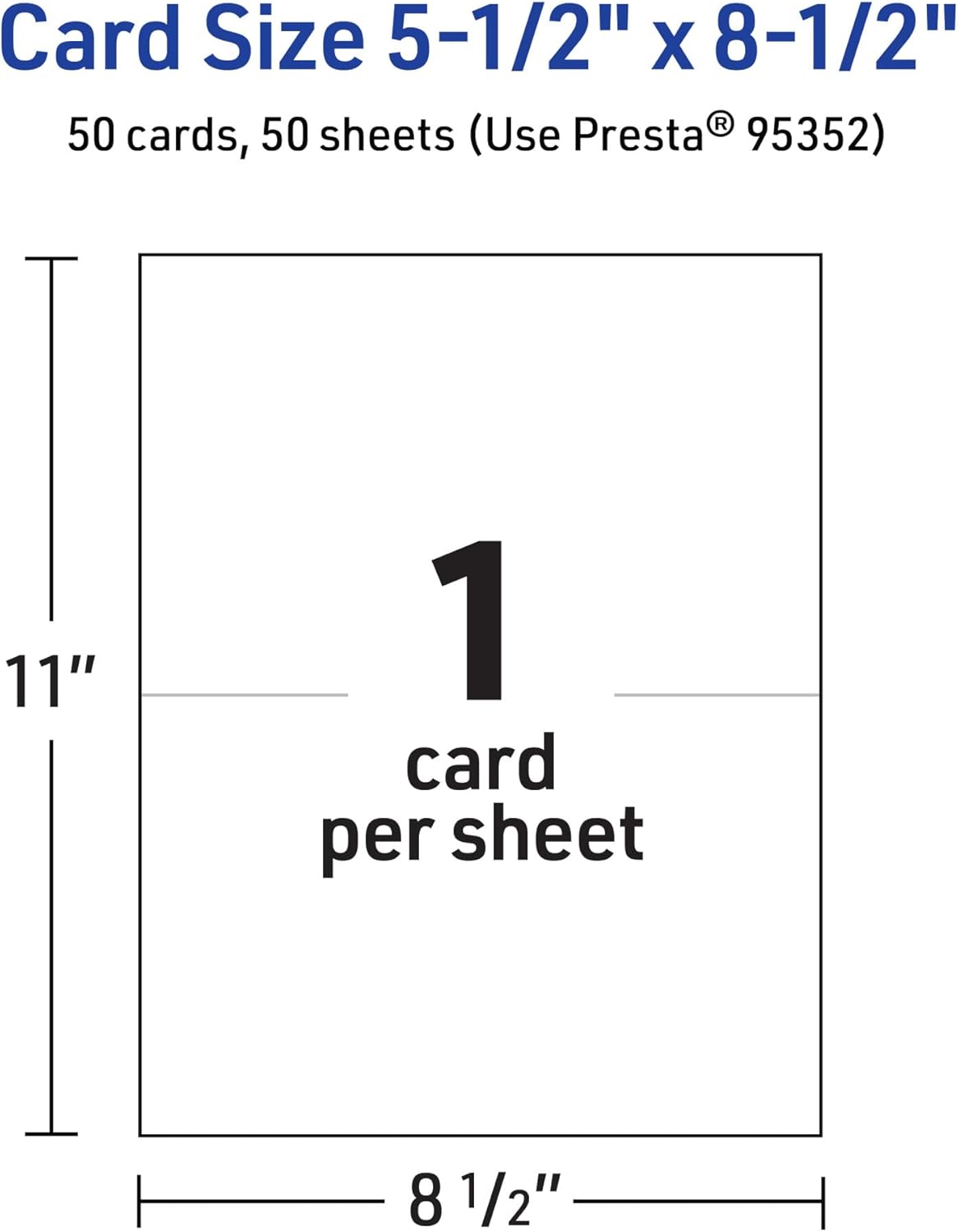 Avery Printable Rectangle Half Fold Greeting Cards, 5.5" x 8.5", Glossy White Cardstock, Laser/Inkjet, 50 Total, Great for Thank You Cards, Event Invitations, and More