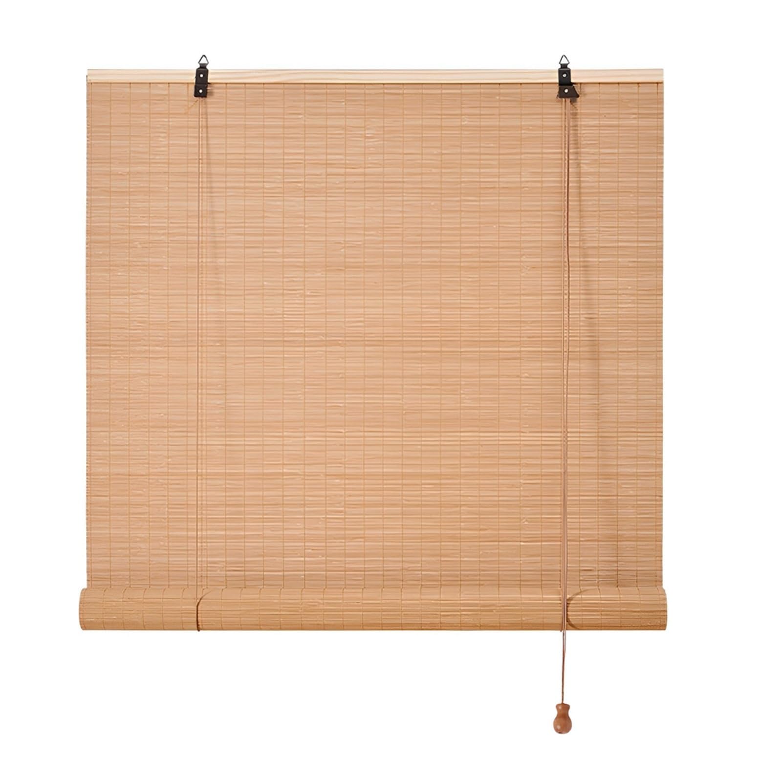 Bamboo Blinds 90 100 110 120 130 160cm Wide Outdoor Blinds Waterproof Blackout Blinds for Bedroom Windows Door Bamboo Curtain Natural Bamboo Shades for Patio Privacy Anti-UV Kitchen Blinds Roller