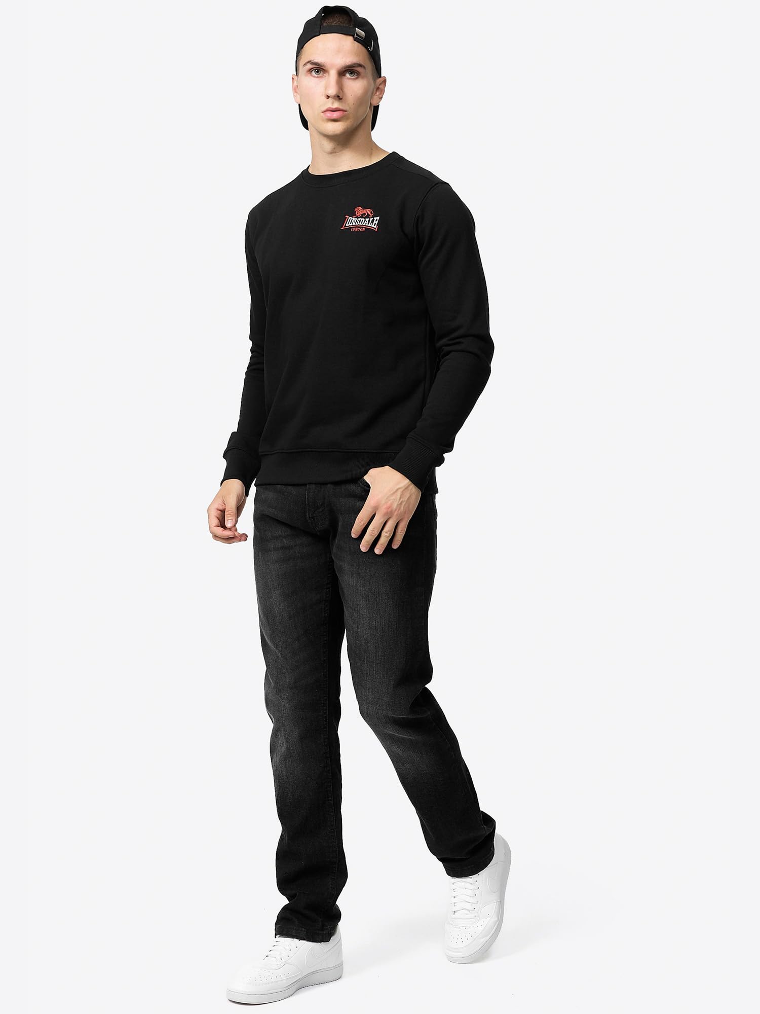 Lonsdale Lympstone Felpa Uomo Girocollo Slim Fit Uomo (Pacco da 1)