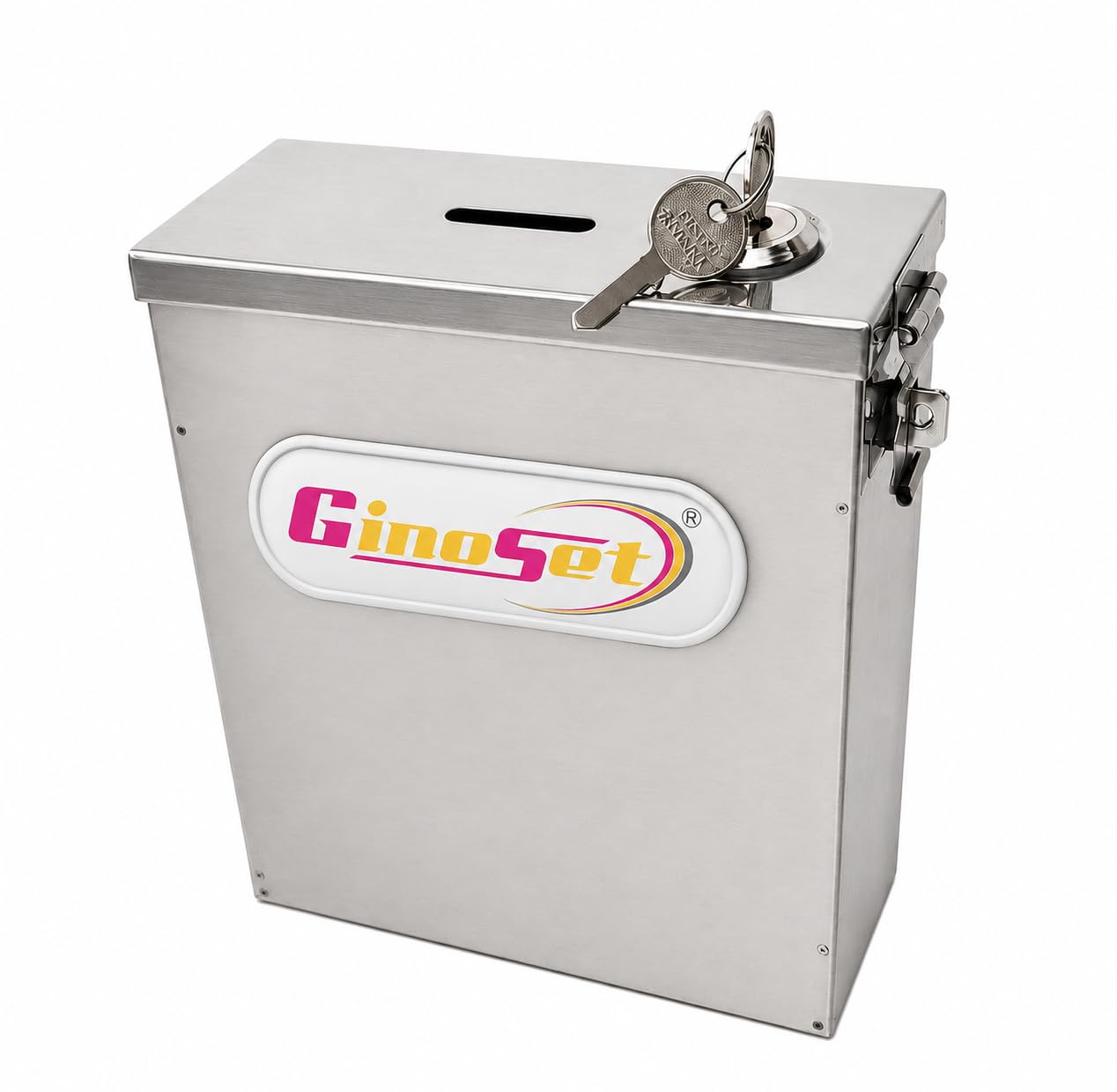 GinoSet® High GradeHeavy Metal All in one Multipurpose use Suggestion Box/Mail Box/Compaint Box/Donation Box/Wall Mountable with Two Key Lock Or Table Surface and Wall Mount Pack of 1-image-37