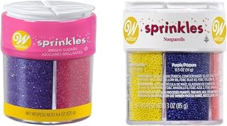 Wilton Colored Sugar Sprinkles Medley + Wilton Nonpareils 6 Mix Sprinkle...