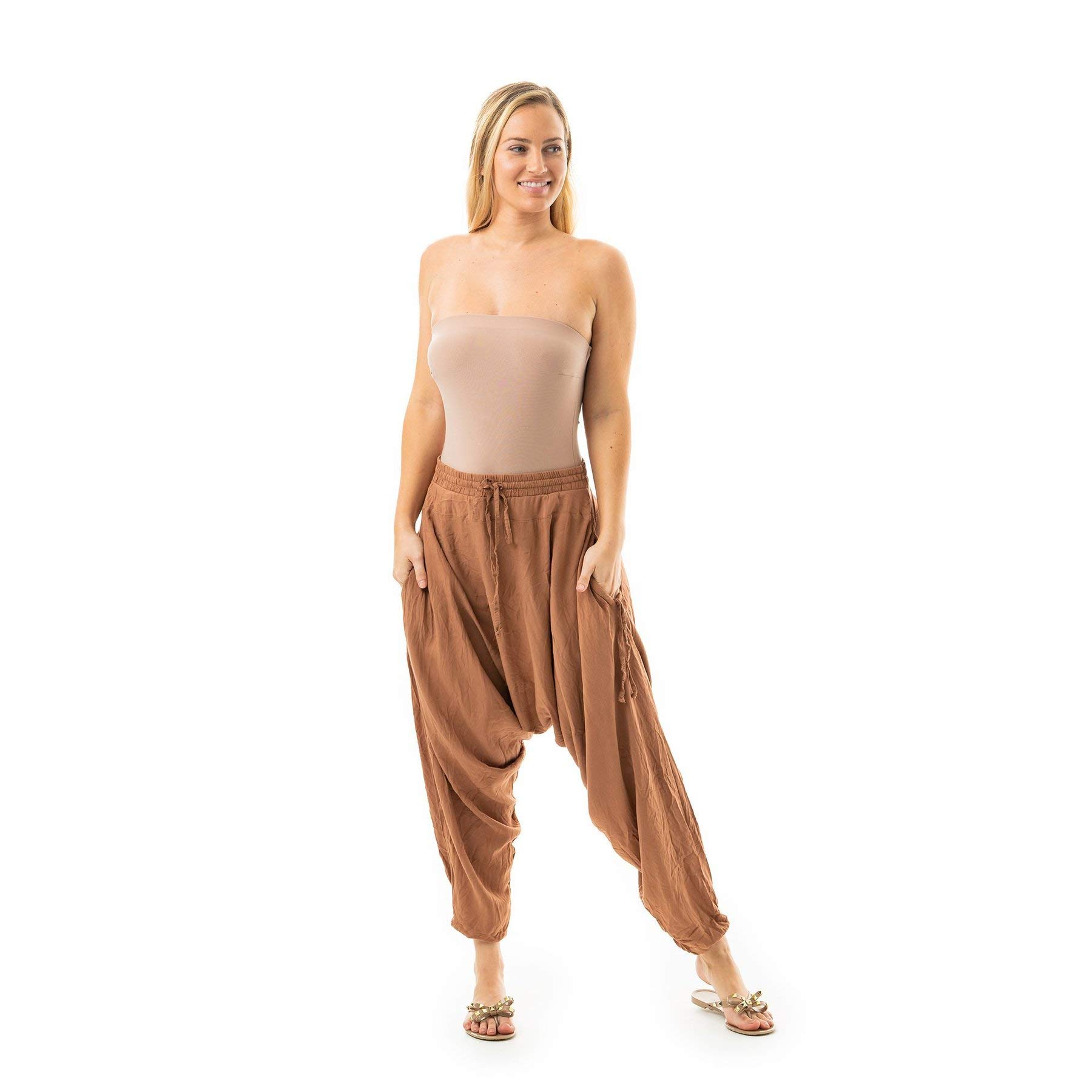 Buddha Pants Summer Harem Pants | Boho Harem Pants with Pockets | Comfy, Lightweight Yoga Pants for Casual Wear, Beach Travel