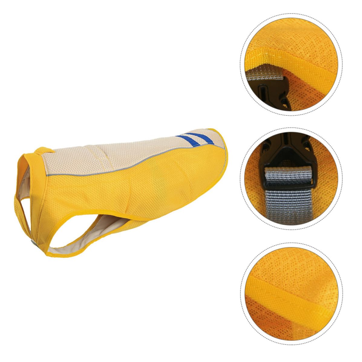 Abaodam Gilet D'été pour Animaux de Compagnie en Polyester Jaune, Gilet Rafraîchissant et Confortable pour Chien, Séances Photo Promenade Quotidienne