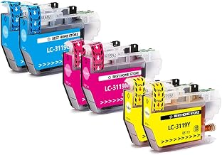 LC3119 (2C/2M/2Y) Compatible Ink Cartridge for Brother LC3119(B3119) Ink [6 Color Set/Large Capacity/Remaining Battery Display/Latest IC Chip/Individually Packaged] LC3119=B3119 Compatible Ink