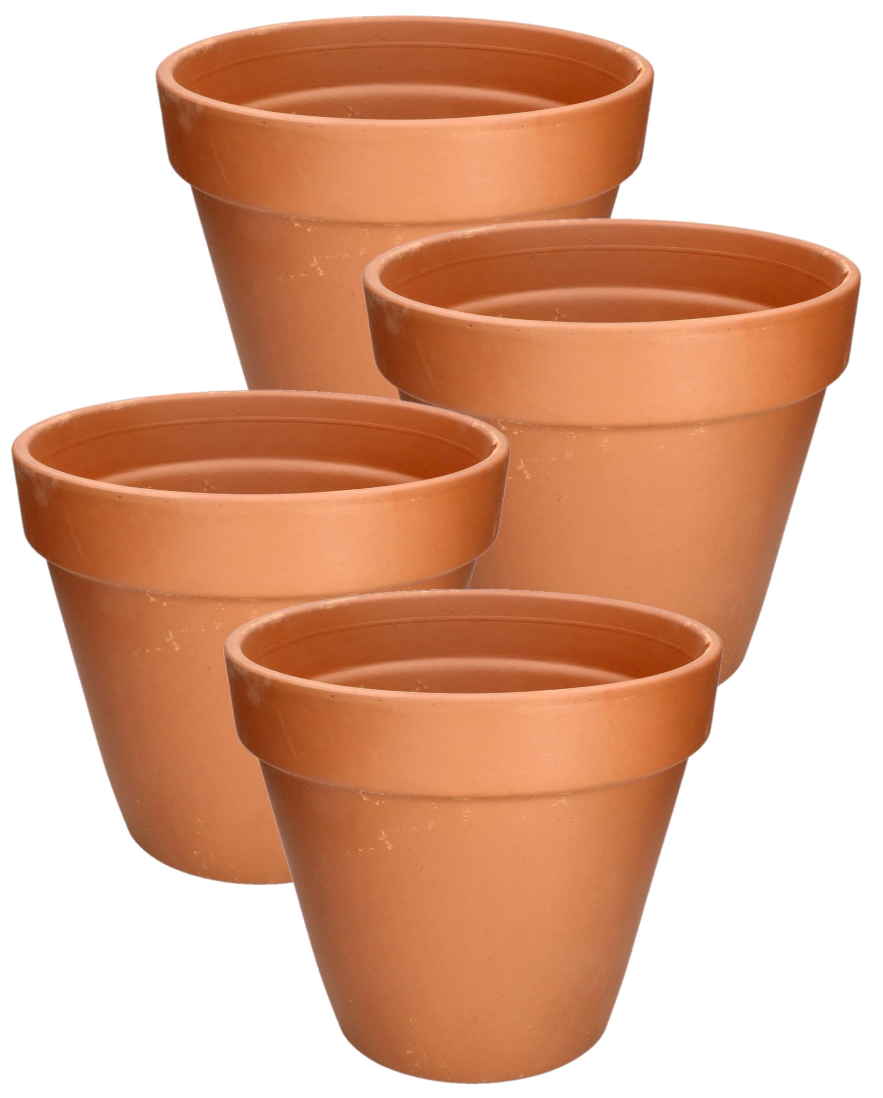KOTARBAU® Set of 4 Terracotta Flower Pots Diameter 11 cm Planter with Rim for Indoor and Gardens