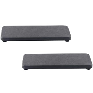 NiuYichee 2 Pcs Water Absorbing Stone Trays, Kitchen/Bathroom Sink Soap Dish, Diatomite Tray Used for Hand Soap & Cosmetic Bottles in The Modern Home, 3.5" W x 7.1" L, Dark Gray - Amazon product rated Grade A