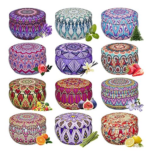 Duftkerzen Set | Geschenke für Frauen | 12 Stück Sojawachs Duft Kerzen
