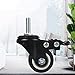 4Pcs 1.5 Inch Heavy Duty Caster Wheels Swivel Casters with Brake and M8 Threaded Stem, Loading 50kg/110lbs Black Rubber