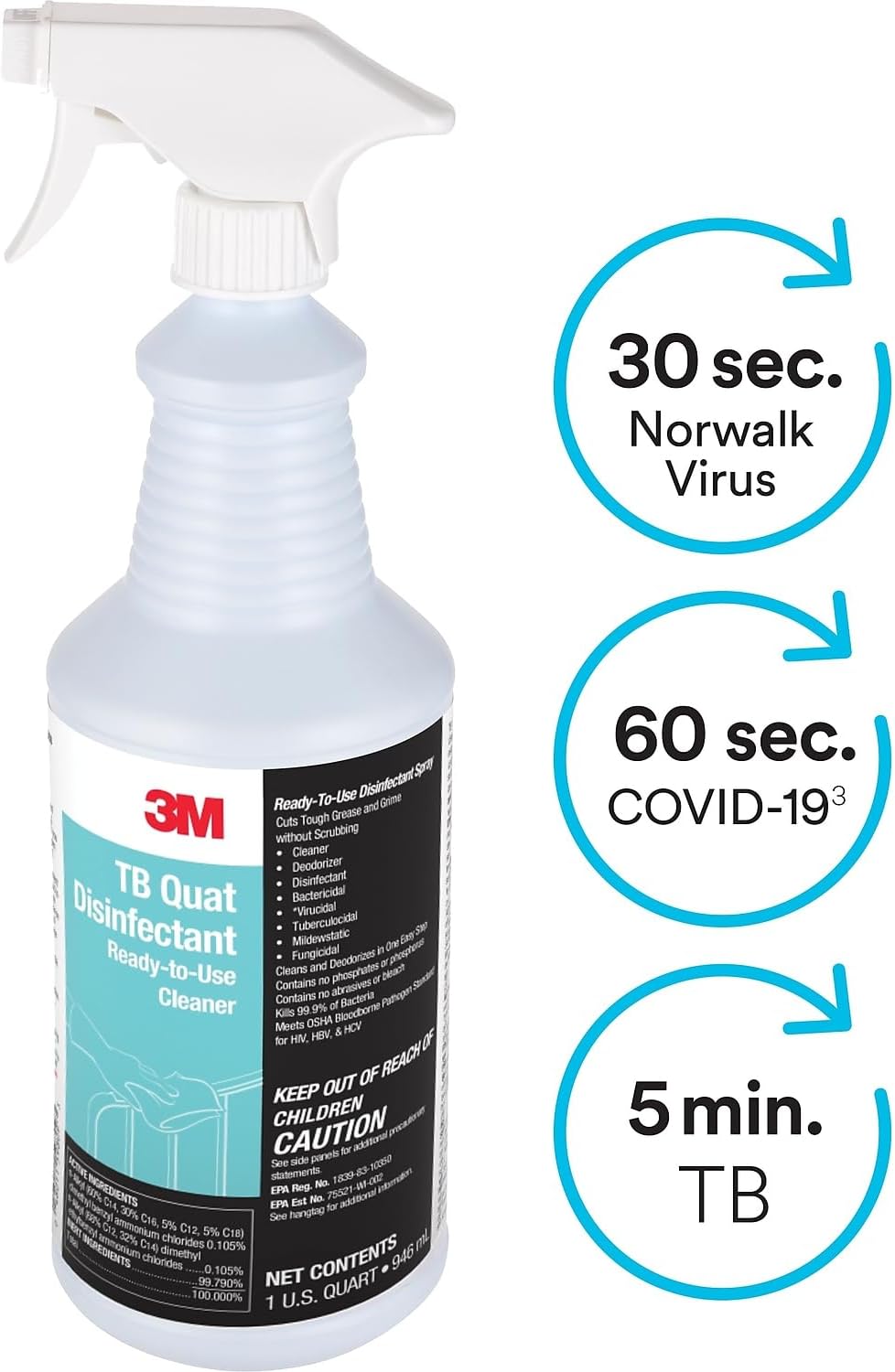 3M MROS3M124 TB Quat Disinfectant,12/CS
