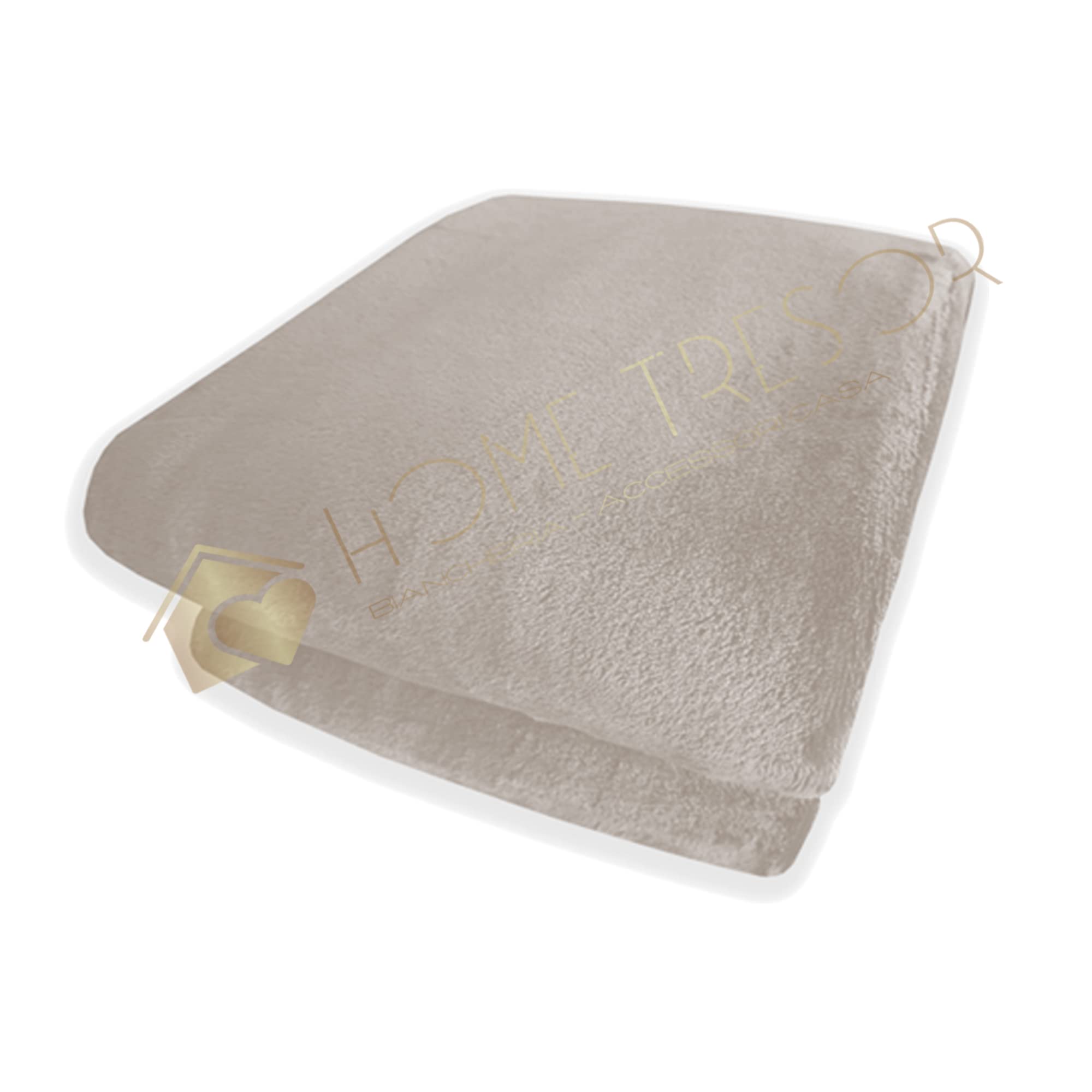 Home Tresor - Coperta Plaid Morbida | Coperta Vellutata in Pile per Divano, Letto in Microfibra Manopesca Tinta Unita (Tortora, Singolo cm. 160x210
