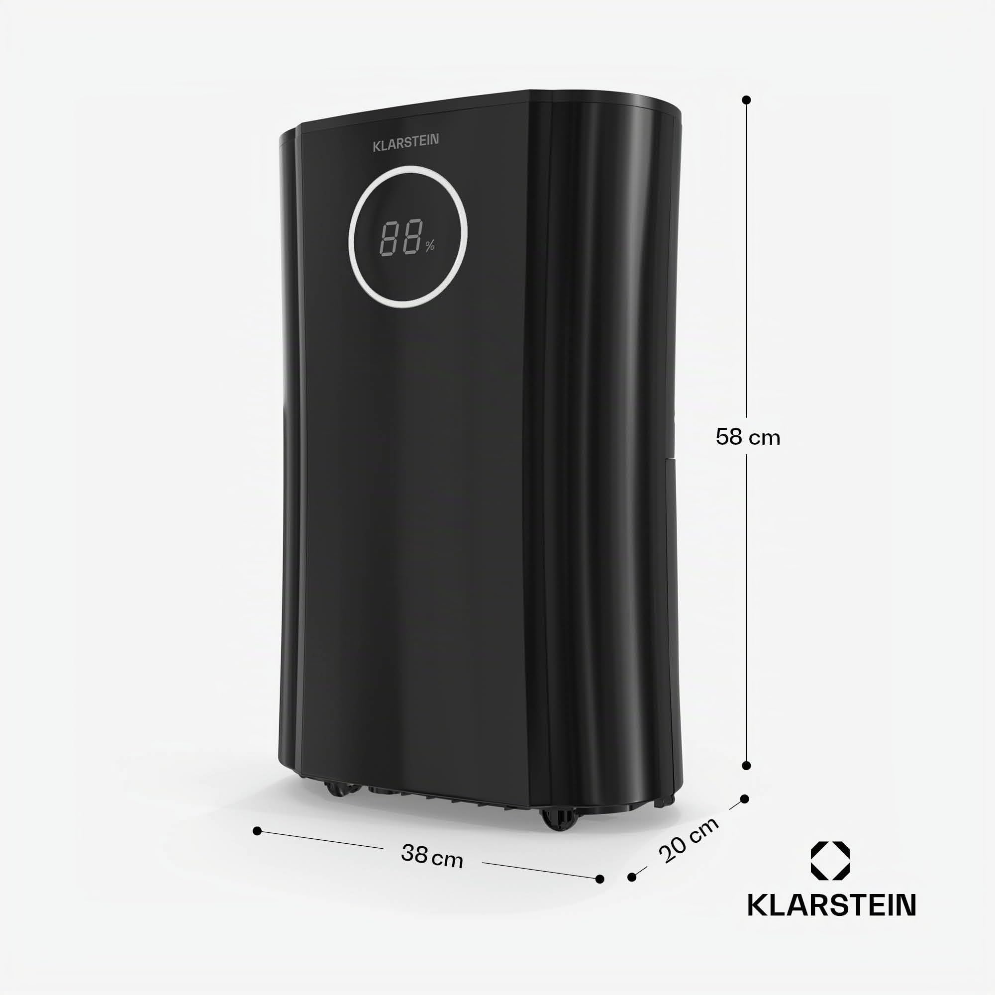 Klarstein DryFy ProConnect 24L Deshumidificador Smart, Wi-Fi, Silencioso, Bajo Consumo, Temporizador 24h, Filtro HEPA, Control de Humedad, Portátil para Hogar/Oficina, Habitaciones hasta 36m², Negro