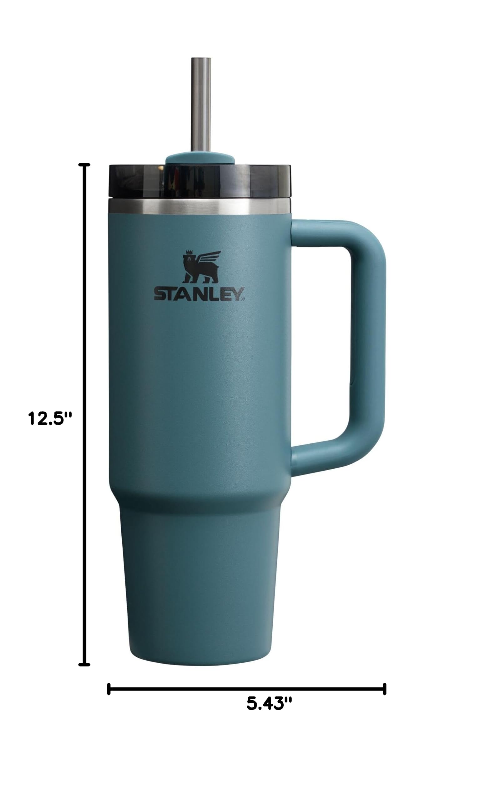 STANLEY Quencher H2.0 Tumbler with Handle and Straw 30 oz | Flowstate 3-Position Lid | Cup Holder Compatible for Travel | Insulated Stainless Steel Cup | BPA-Free | Rose Quartz 2.0: Blue Spruce 30 oz