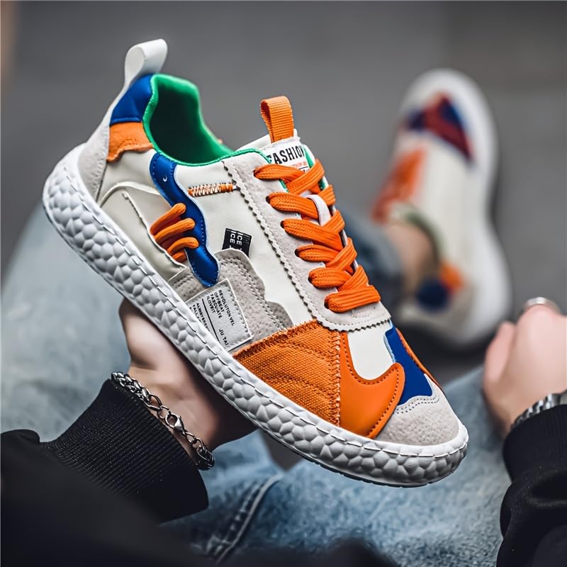 Men's Fashionable Casual Sports Shoes - Multi-Color Patchwork Style, Lightweight, Breathable, Anti-Slip and wear-Resistant lace-up Design, Suitable for All Seasons and Versatile in Style.2