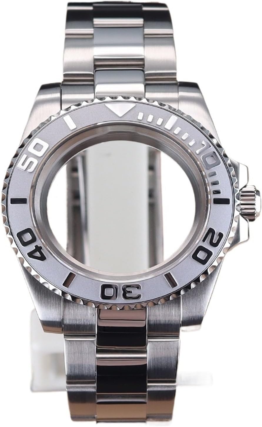 40mm Stainless Steel Watch Case and 20mm Bracelet Set for s NH35 NH36 ETA 2824-8215 Movement - Sapphire Crystal Glass