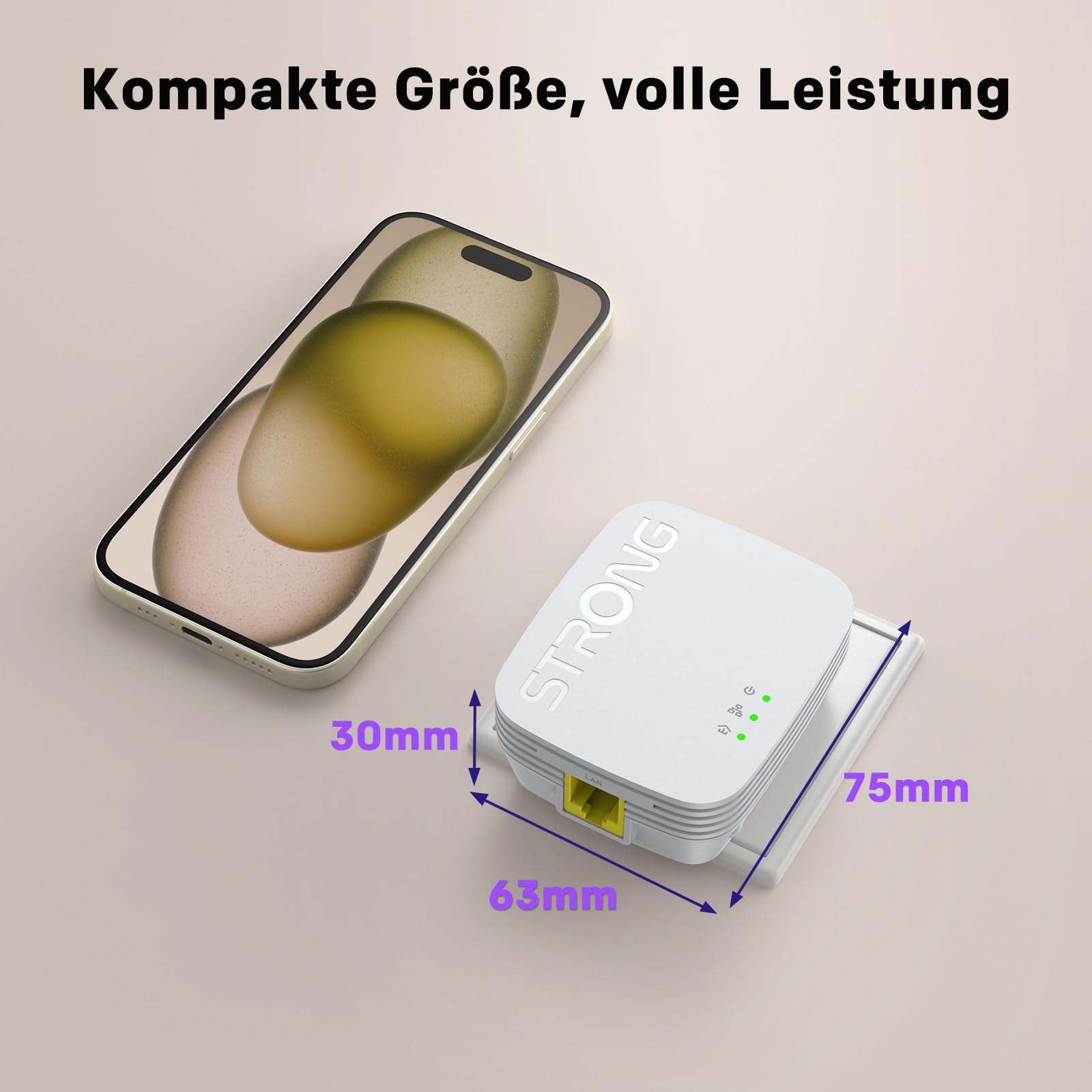 STRONG AV1000Mbit/s Powerline Adapter Set, HomePlug AV2 Powerline Internet Erweiterung, Plug & Play, EIN Knopf Sicherheit, Energiesparmodus, Gigabit LAN Ports, ideal für TV, PC, Gaming Konsole