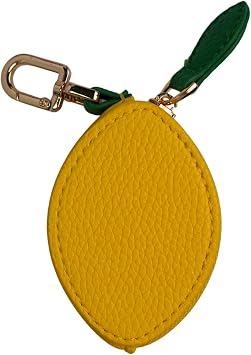 Lemon Coin Purse Charm PU Leather Mini Wallet Keychain Cute Fruit Bag Charm for Girls & Women, Small Zipper Pouch for Coins