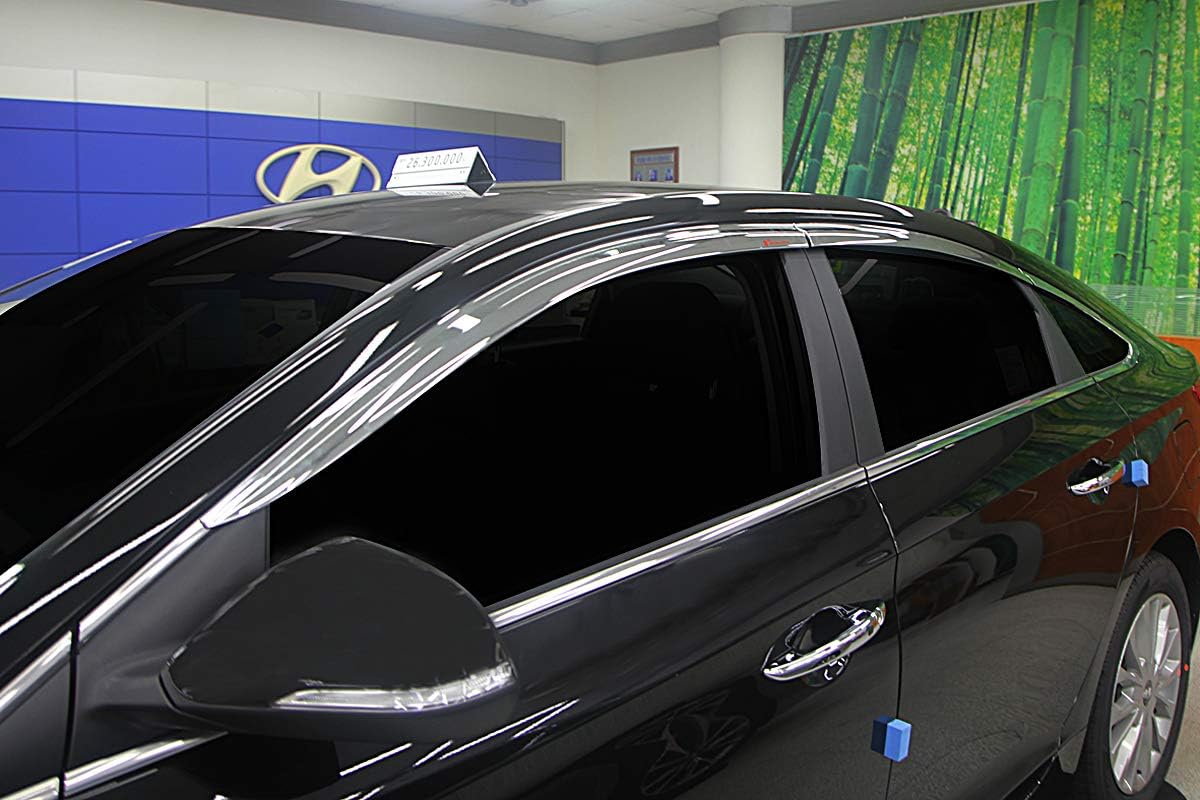 Autoclover Chrome Side Window Wind Deflectors Visor Sport Visors 6p for 2015~2019 Hyundai Sonata