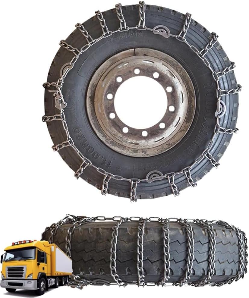 2pcs Snow Chains Tire Chains For Cars Suv Pickup Trucks - Quick Fit AND Easy Installation, Reusable Universal Emergency Traction Snow Chains for Kinds of Trucks 12R22.5 2pcs 285/80R22.5