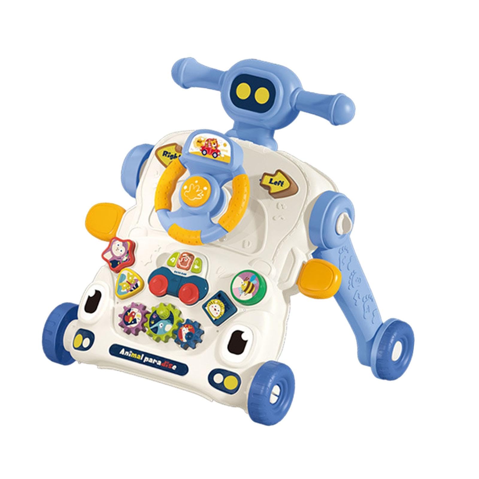 para Bebés Y Niños Pequeños, Juguete para Aprender a Caminar, Juguete de Aprendizaje Temprano, Juguete de Empuje, Regalo, Juguetes Musicales, Azul