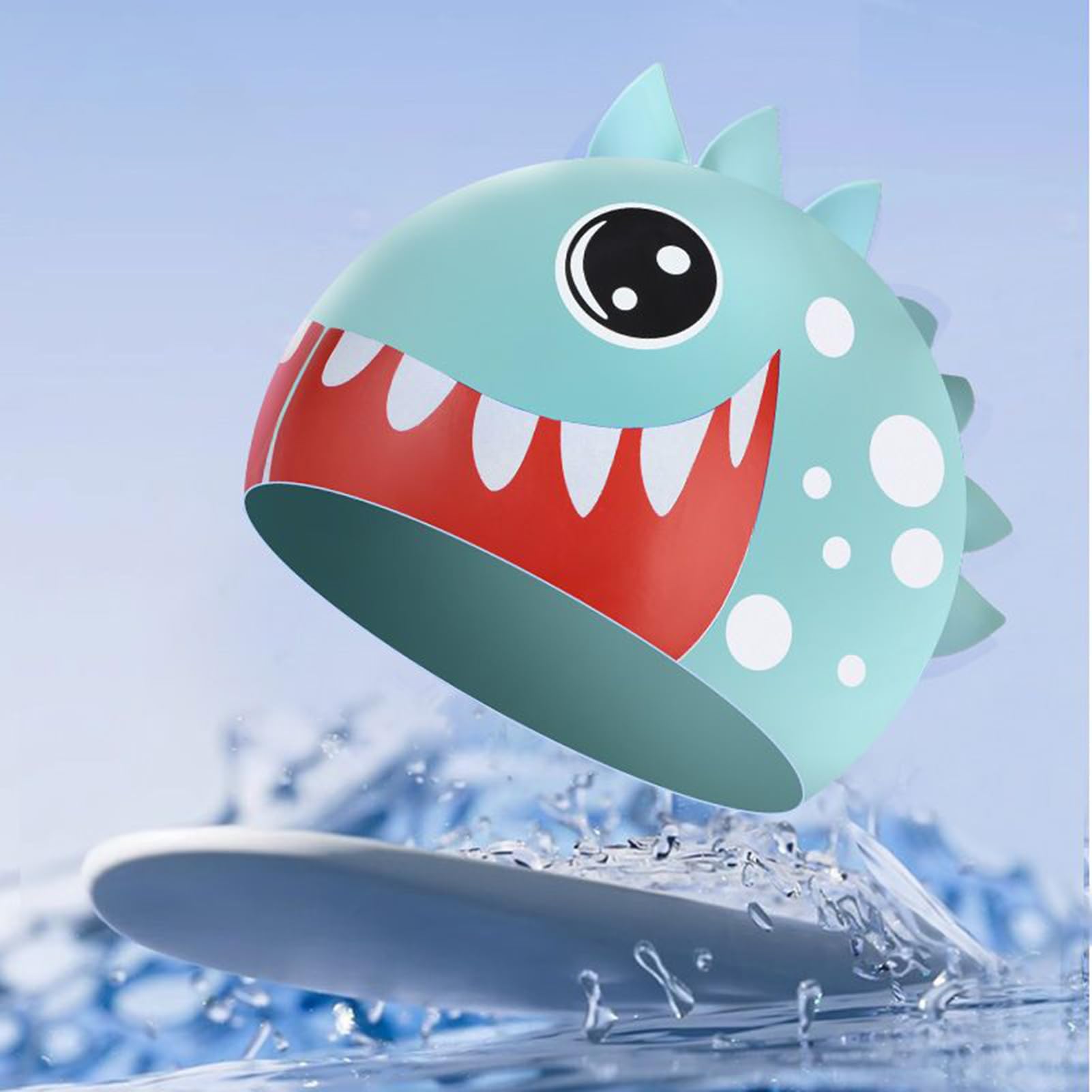 Bonnet De Bain Enfant Requin – Silicone Extensible, Anti-dérapant, Pour Cheveux Longs Ou Courts, Jusqu'à 10 Ans, Bleu/rose
