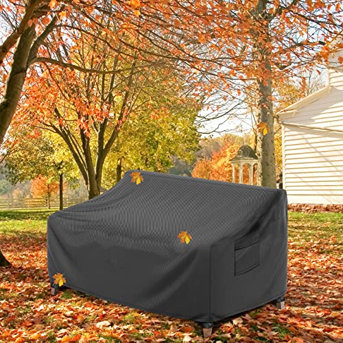 Vyvyana Outdoor Sofa Covers Waterproof, Heavy Duty 2-Seater Patio Furniture Sofa Covers For Couch Bench Loveseat, 60" L X 34" D X 30" H, Black #TOP6