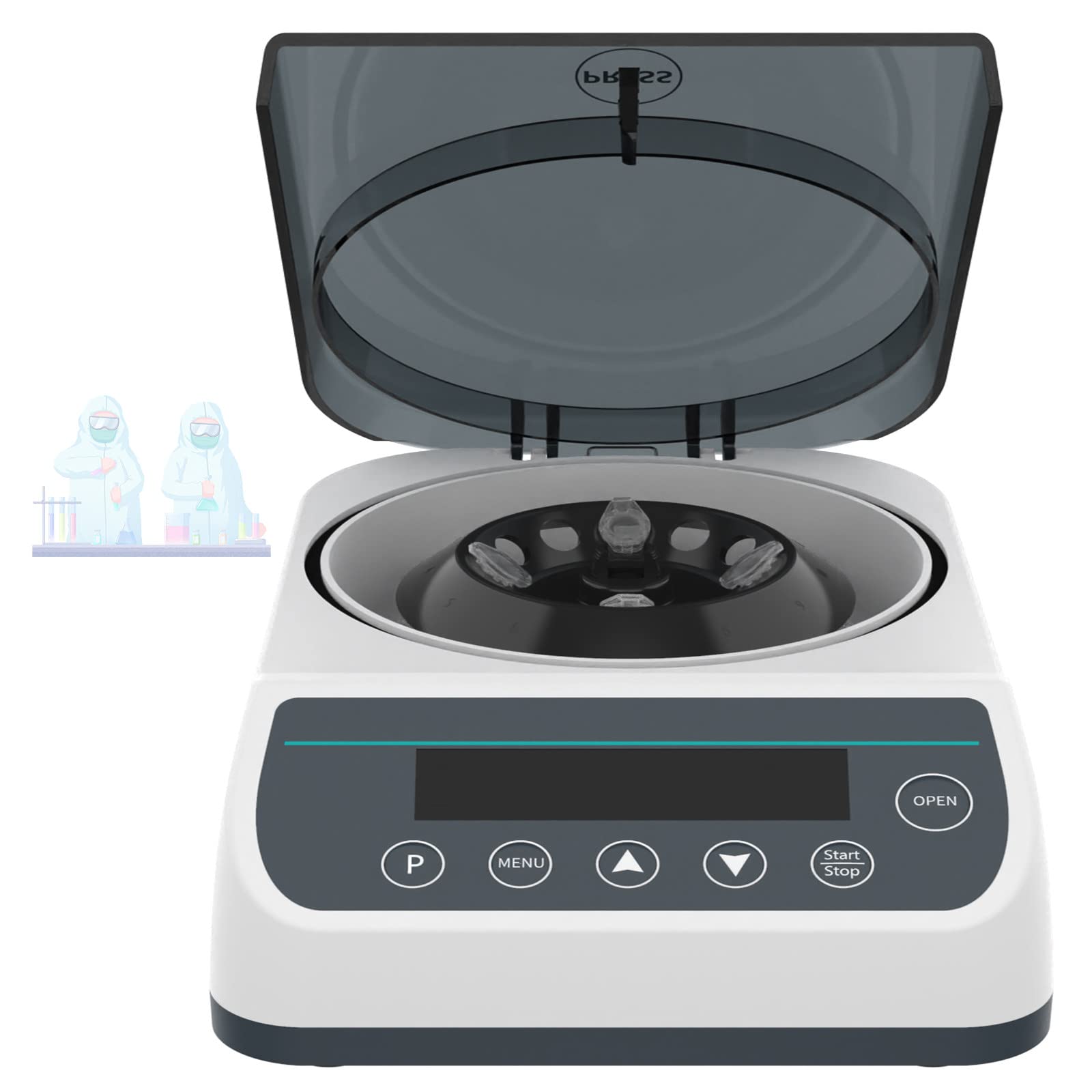Centrífuga, mesa digital, 12000 RPM para separación de muestras y análisis cualitativo